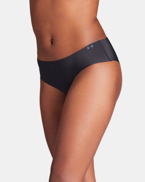 Women's UA Pure Stretch 3-Pack No Show Hipster in Black image number 2
